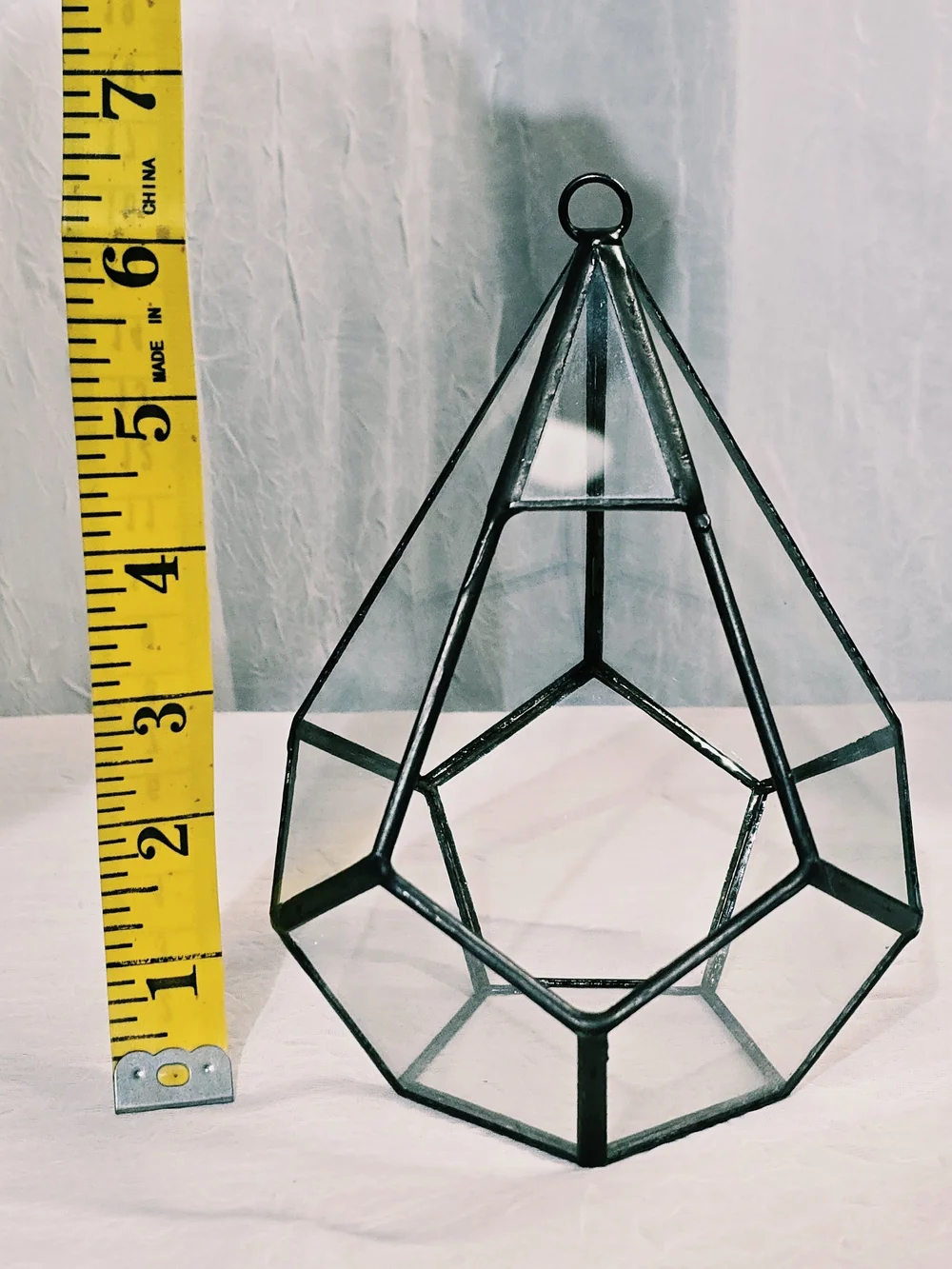 Black Geometric Glass Terrarium Planter - Unbranded